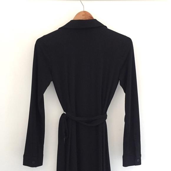 Calvin Klein Long Sleeve Black Wrap Dress - Picture 8 of 8
